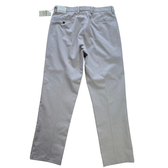 NWT Orvis Mens Wrinkle Free Pure Cotton Trousers Size 34 Khaki Flat Front Chinos - Picture 3 of 10
